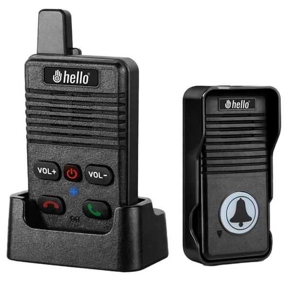 Hello D90 1000Mah Şarjlı Kapalı Devre Telsiz Kapı Zili Ve İnterkom Sistemi Kesintisiz Çift Taraflı Sesli İletişim Telsiz ürün görseli 1