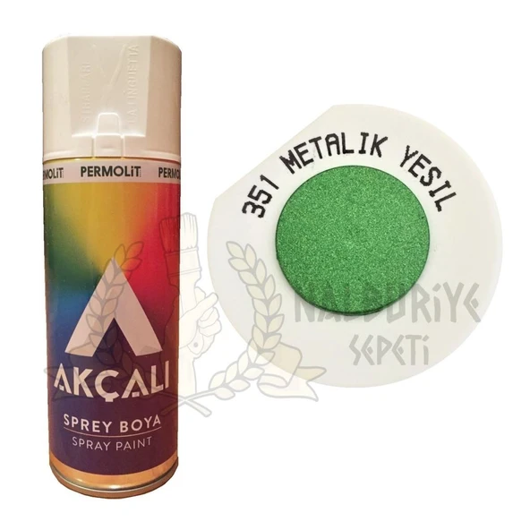 Akçalı Akrilik Sprey Boya METALİK YEŞİL (Simli) 400 ml - 351 ürün görseli 1