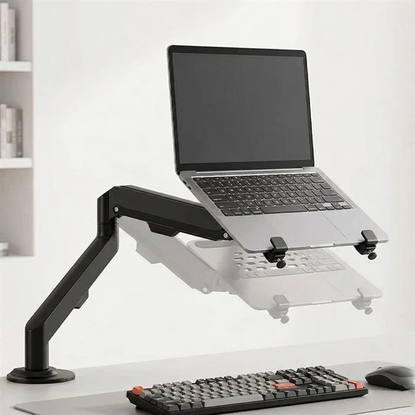 Powermaster PM-27096 Profesyonel Amortisörlü 2'Si 1 Arada Laptop Ve Monitör Standı ürün görseli 1