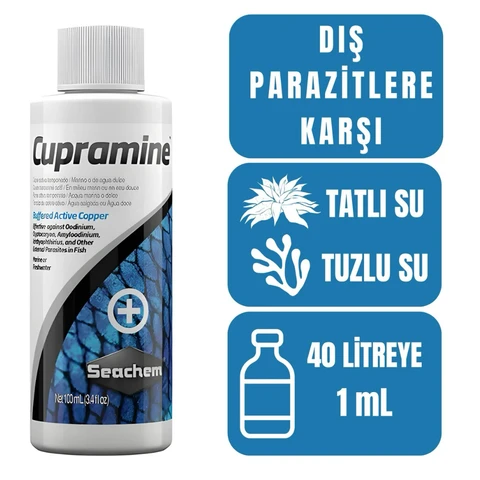 Seachem Cupramine 100 Ml Dış Parazit İlacı ürün görseli 1