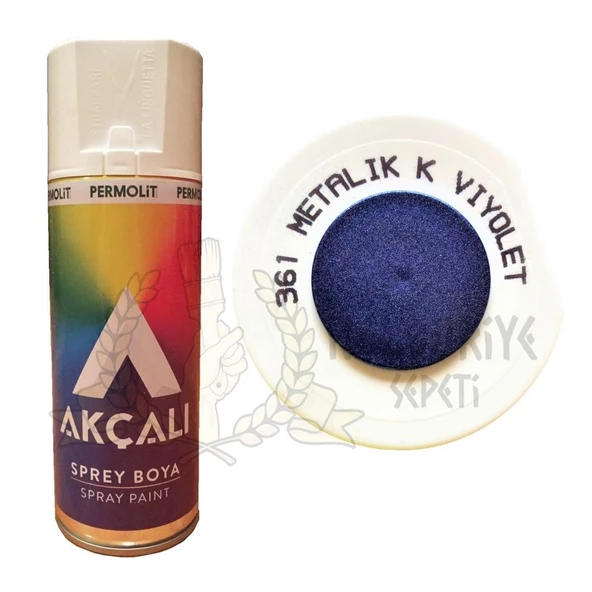 Akçalı Akrilik Sprey Boya METALİK KOYU VİYOLET MOR (Simli) 400 ml - 361 ürün görseli 1