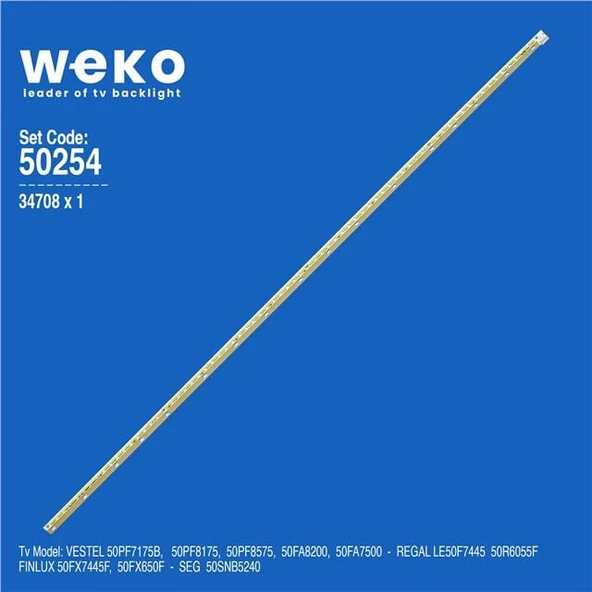 Vestel 50FA7500 50'' İnç 1 Adet Tv Led Bar (Tvnizi açıp içindeki led barla birebir aynısı olduğunu görmeden almayınız. Sonrasında iade ALMAMAKTAYIZ.) ürün görseli 1