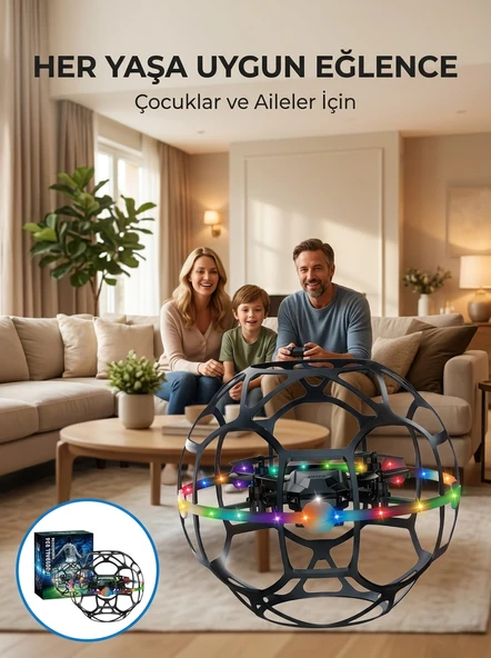 El Sensörlü Uçan Top Drone Çocuklar İçin LED Işıklı Eğlence Oyuncağı ürün görseli 1