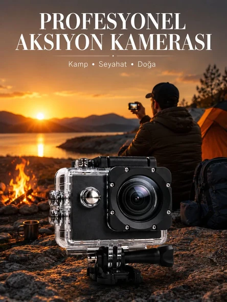 4K WiFi Aksiyon Kamerası Ultra HD Su Geçirmez Spor Kamerası ürün görseli 1
