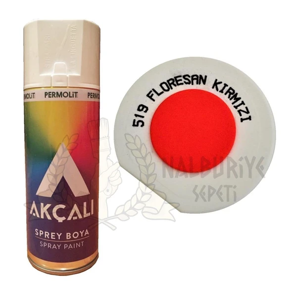 Akçalı Akrilik Sprey Boya FLORESAN KIRMIZI 400 ml - 519 ürün görseli 1
