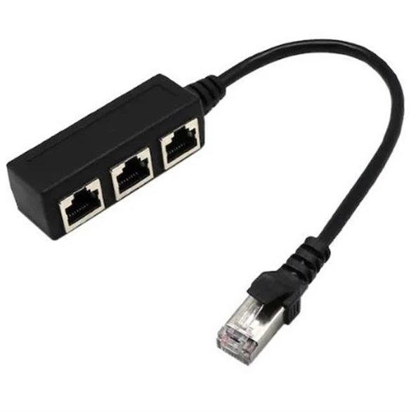 PowerMaster PM-25007 Ethernet RJ45 3'lü Dağıtıcı Splitter ürün görseli 1