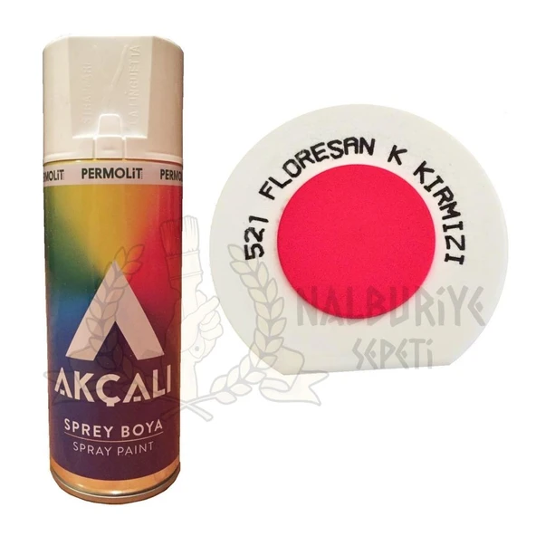 Akçalı Akrilik Sprey Boya FLORESAN KOYU KIRMIZI 400 ml - 521 ürün görseli 1