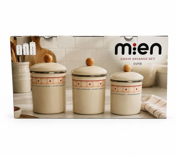 Emaye 3 Lü Kavanoz Takımı 13-15-17 Cm ürün görseli 1