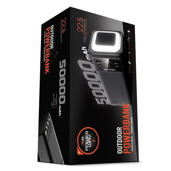Powerway PD50 50.000Mah 22.5W Süper Hızlı Şarjlı Powerbank ürün görseli 1