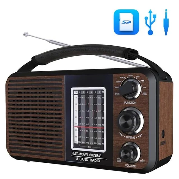 Magicvoice USR11 Portatif Analog Radyo FM-USB-SD/MMC-AUX (88-108 FM Frekans Aralığı) ürün görseli 1