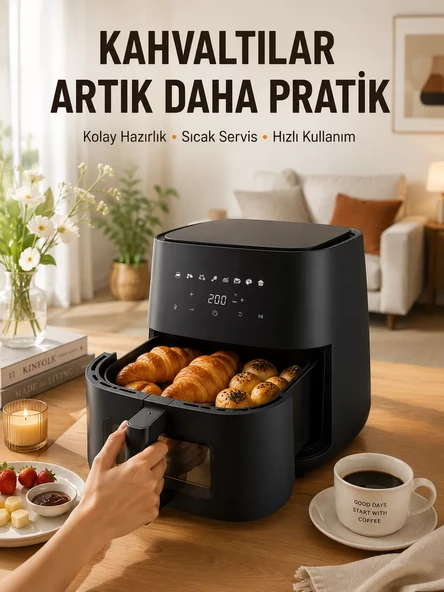 Air Fryer Mutfak Pişirme Cihazı Çok Programlı Dokunmatik ürün görseli 1