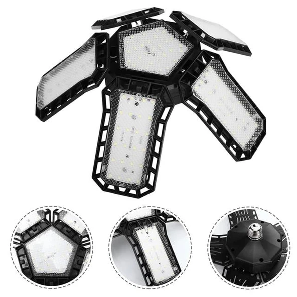 Ledx Ayarlanabilir Açılı 5 Kanatlı 148 Smd Ledli Galaxy Projektör Işığı 60W 6600 Lumen E27 32Cm Çap ürün görseli 1