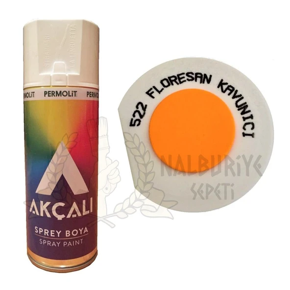 Akçalı Akrilik Sprey Boya FLORESAN KAVUNİÇİ TURUNCU 400 ml - 522 ürün görseli 1