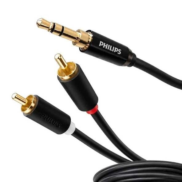 Philips SWR2121B/93 3.5Mm Stereo 2 RCA AUX Ses Kablosu 3 Metre Hi-Fi ürün görseli 1