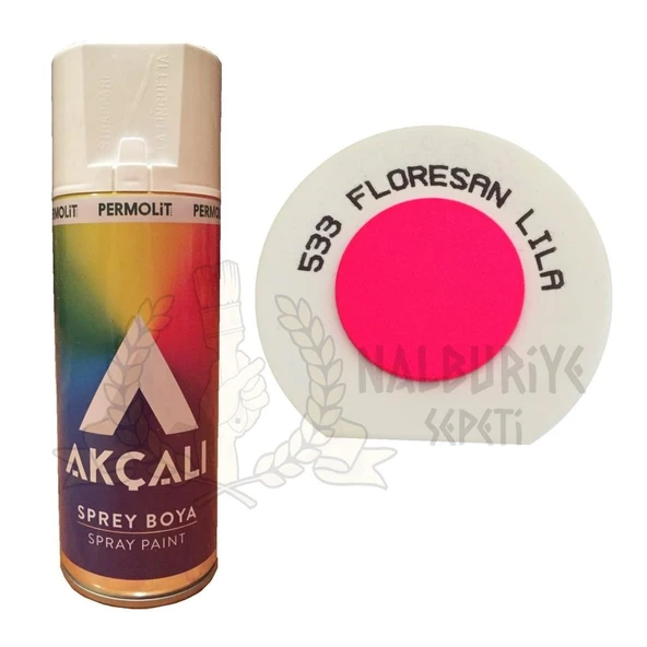 Akçalı Akrilik Sprey Boya FLORESAN LİLA PEMBE 400 ml - 533 ürün görseli 1
