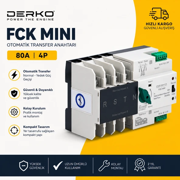 DERKO 80A OTOMATİK TRASFER ŞALTERİ ürün görseli 1
