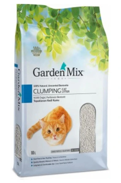Garden Mix Betonit Parfümsüz İnce Kedi Kumu 10 Litre ürün görseli 1