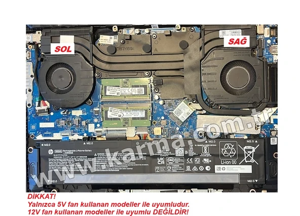 HP Victus Gaming 16-s0025nt (7Z591EA) Notebook Fanı - Ver.1 - 5Volt (Sağ Fan) ürün görseli 1