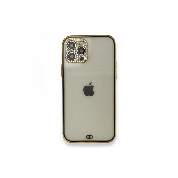 İphone 12 Pro Kılıf Liva Taşlı Silikon - Siyah ürün görseli 1