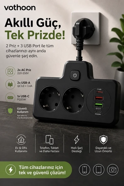 Bkl-502 Akım Korumalı 2li Priz 2 Usb Ve 2 Type-c Çıkış 4000w Hızlı Şarj Duvar Tipi Dokunmatik Led Aydınlatmalı ürün görseli 1