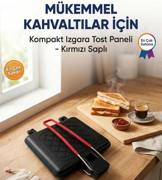 KampTost Taşınabilir Katlanabilir,Portatif Kamp Tost Makinesi Hafif, Pratik ve Çift Taraflı Isınma, Özel Taşıma Çantalı Yapışmaz Yüzey ürün görseli 1