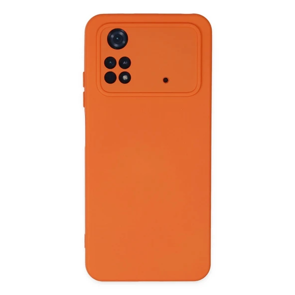 Poco M4 Pro 4g Kılıf Nano İçi Kadife Silikon - Turuncu ürün görseli 1