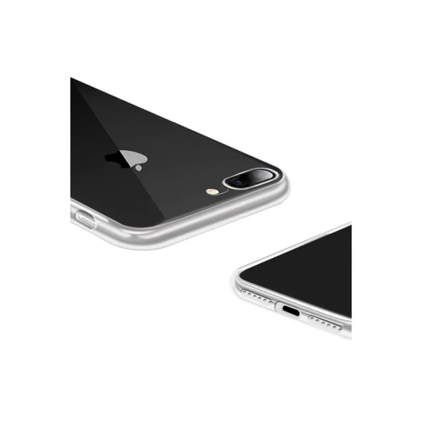 İphone 8 Plus Kılıf Lüx Şeffaf Silikon - Resim 3