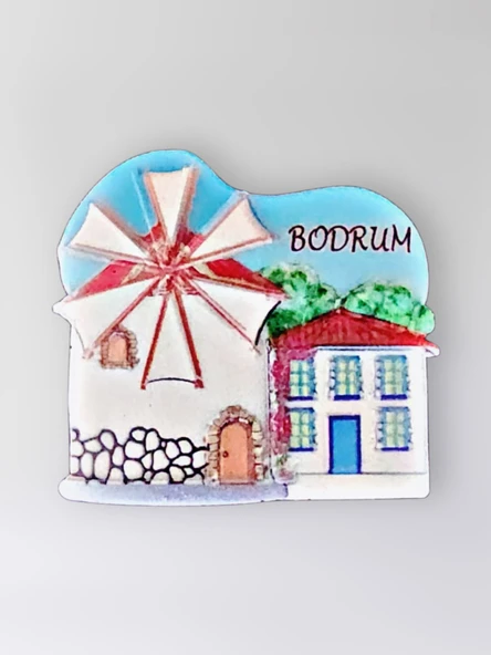 BODRUM Polyester Kabartmalı Magnet 6 x 6,5 cm Dekoratif Hediyelik Buzdolabı Süsü (Kod:1463) ürün görseli 1