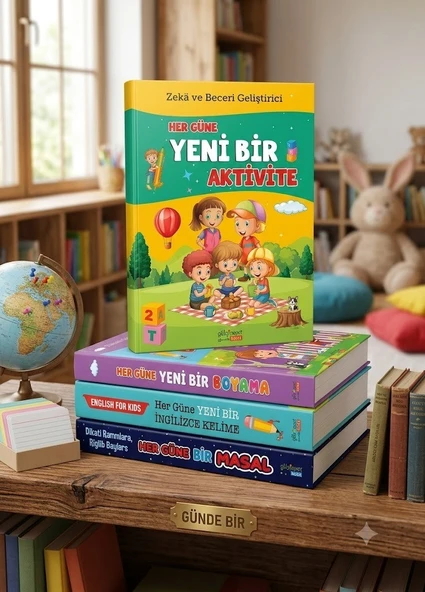 Her Güne Bir Masal Bir Etkinlik Seti 4 Kitap  (Aktivite, Boyama, İngilizce, Masal) ürün görseli 1