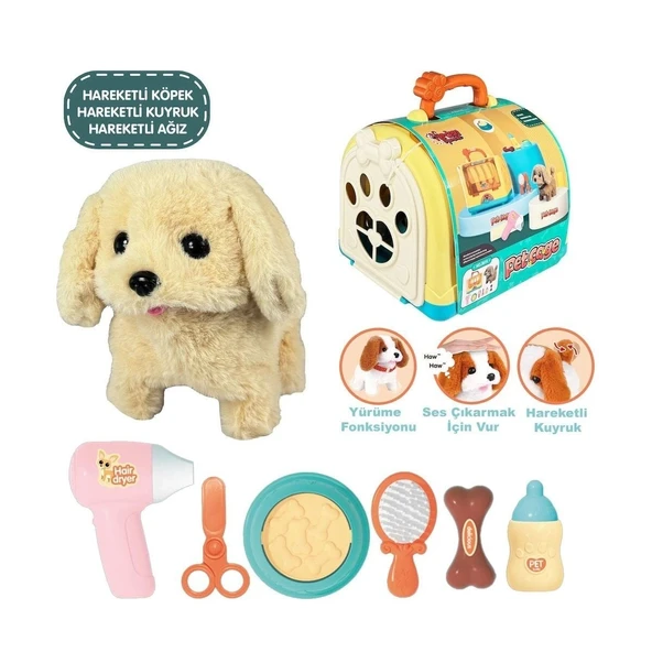JND-3615 Taşıma Çantalı Hareketli Pilli Köpek Set (Pet Shop) -Vardem Oyuncak ürün görseli 1