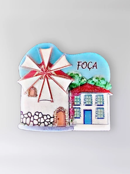 FOÇA Polyester Kabartmalı Magnet 6 x 6,5 cm Dekoratif Hediyelik Buzdolabı Süsü (Kod:1468) ürün görseli 1