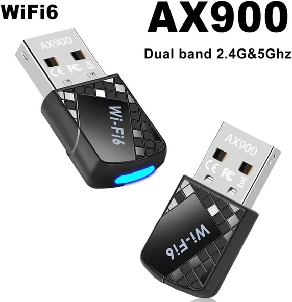 Cosmostech AX900 Wifi 6 & Bluetooth 5.4 USB Adaptör – 900 Mbps Çift Bant 2.4g/5g Kablosuz Alıcı, Sürücüsüz, WIN10/WIN11 Uyumlu ürün görseli 1