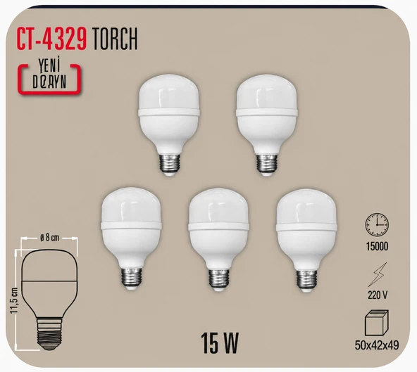 CT-4329 Torch Led Ampül 5 adet ürün görseli 1