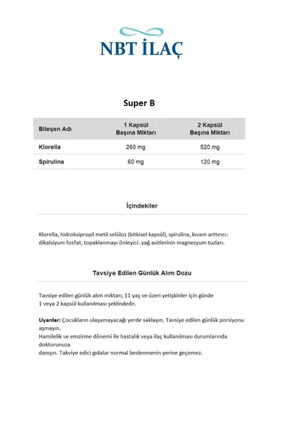 NBT Life Super B 60 Kapsül - Resim 2
