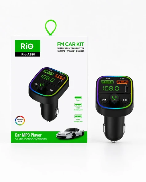 Kablosuz Araç MP3 Çalar FM Transmitter Type-C ve 2 USB Şarj Portlu ürün görseli 1
