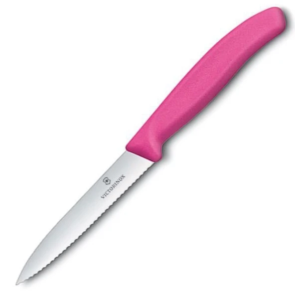 Victorinox Soyma Bıçağı Tırtıklı Pembe 10 cm 6.7736.L5 ürün görseli 1