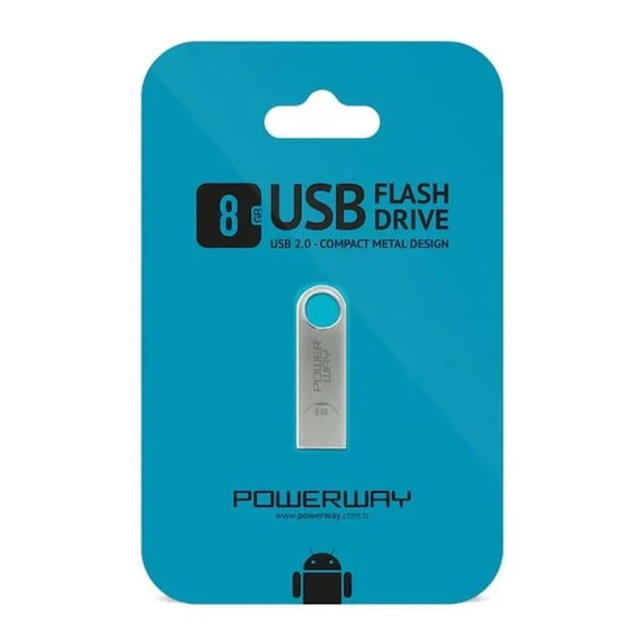Powerway PW-8GB 8 GB USB 2.0 Mini Metal Flash Bellek ürün görseli 1
