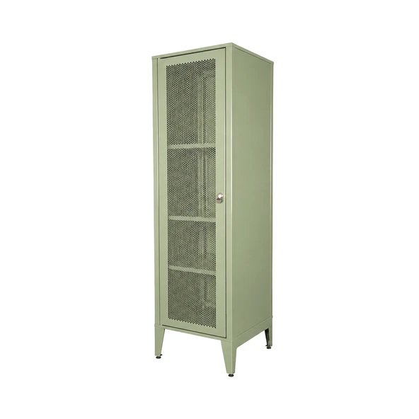 Alfafonet Ziglat Serisi Kilitli Metal Home Office Dolabı %70 Perfore Kapaklı Yeşil 450x1500x450 mm ürün görseli 1
