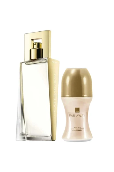 Attraction Kadın Parfüm 50 ml ve Far Away Rollon Paketi ürün görseli 1