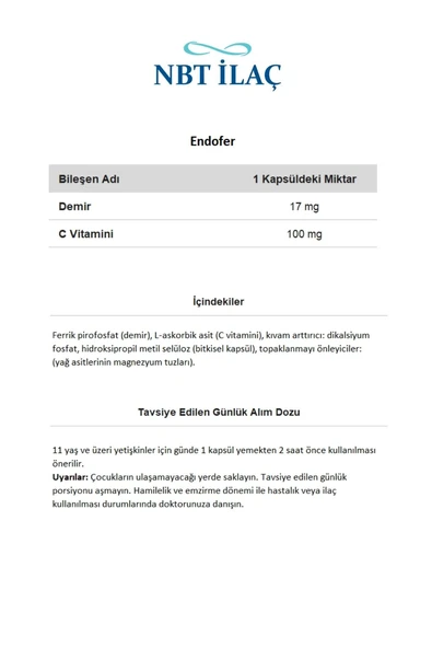 NBT Life Endofer 30 Kapsül - Resim 2