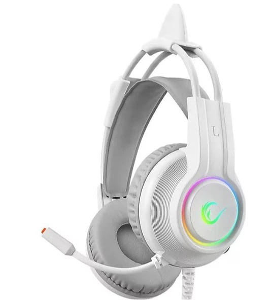 Rampage X-Catty RM-K91 Beyaz RGB 7.1 USB Kablolu Kulak Üstü Oyuncu Kulaklığı ürün görseli 1