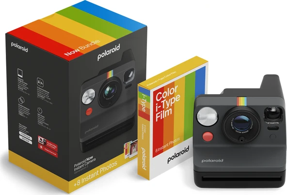 Polaroid Now Gen 3 Siyah + Color Film Bundle (8 film) ürün görseli 1