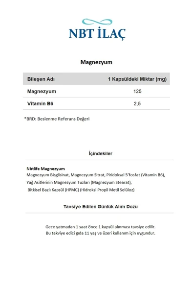Nbt Life Time Magnezyum 60 Kapsül - Resim 3