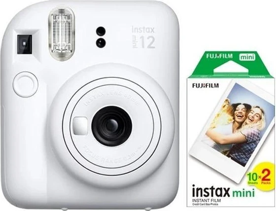 FUJIFILM Instax Mini 12 Beyaz Fotoğraf Makinesi ve 20'li Mini Film ürün görseli 1