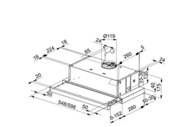 Franke 315.0547.796- Ftc 632L Gr/xs Sürgülü Aspiratör ürün görseli 1