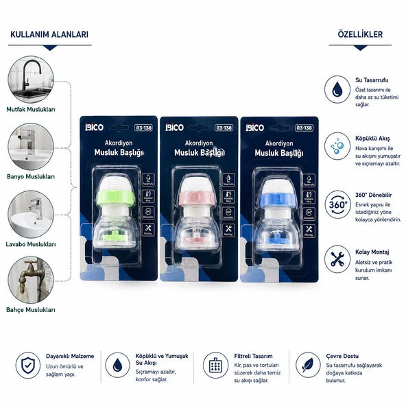 12 ADET MUSLUK UCU FİLTRESİ AKORDİYON - PERVANELİ 360° 16-19MM TÜM MUSLUKLARA UYUM KİREÇLENME YAPMAZ (5224) ürün görseli 1