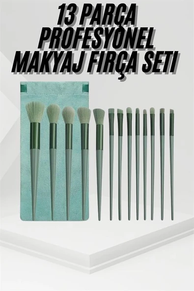 13 Parça Taşınabilir Kılıflı Profesyonel Makyaj Fırça Seti Pudra Allık Fondöten Fırçası ürün görseli 1