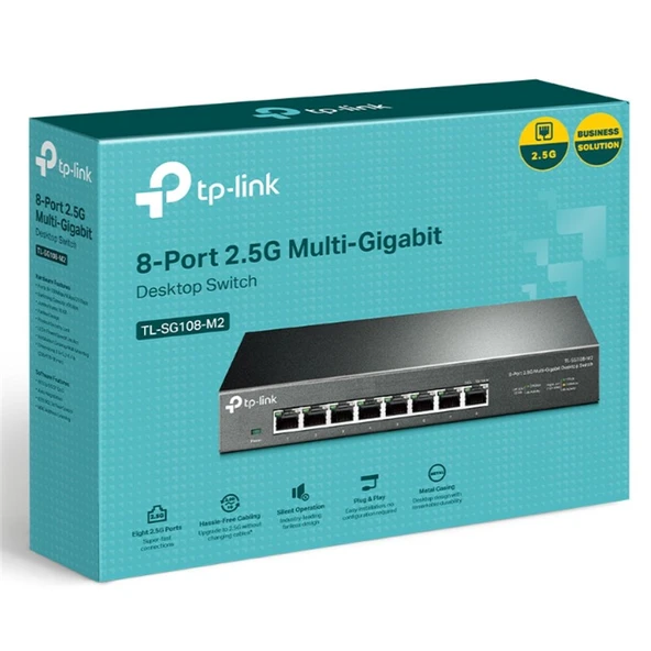 TP-LINK TL-SG108-M2 8 PORT 2.5G MULTI GIGABIT YÖNETİLEBİLİR METAL KASA SWITCH ürün görseli 1