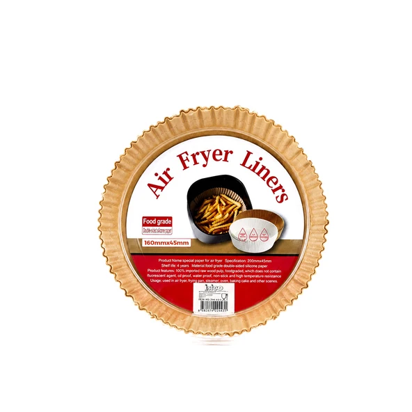 50PCS YUVARLAK TABAN: 16CM - KENAR: 4.5CM AİR FRYER PİŞİRME KALIP KAĞIT (5224) ürün görseli 1