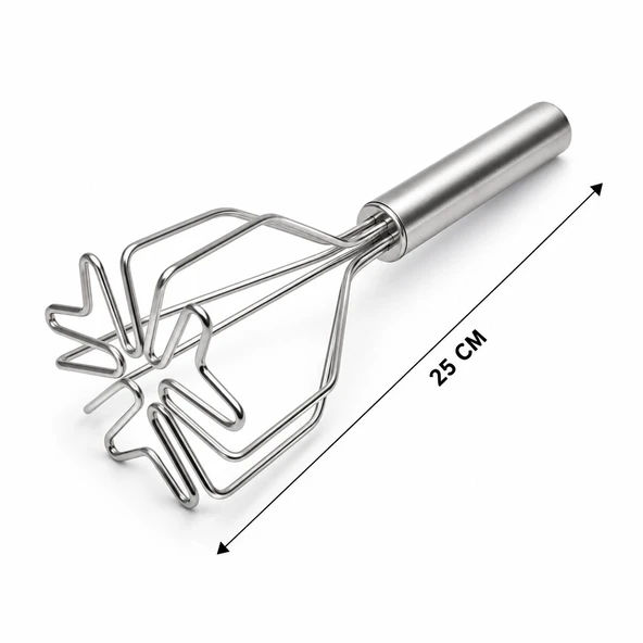 KALP ŞEKİL ÇAP: 9CM KROM SAPLI=12CM METAL PATATES EZİCİ TOPLAM UZUNLUK: 26CM (5224) ürün görseli 1